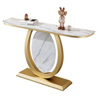Nouvelle console d'entrée en quartz et métal de style chinois, démontable et assemblable, pièce d'appoint minimaliste de luxe léger pour hall d'entrée