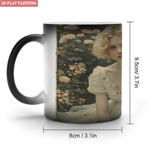High Frosted Density <b>Ceramic</b> <b>Mug</b> 11oz Black Heat Activated Color Changing Coffee Tea Cup - Product Image 1