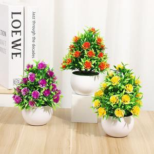 פרח מלאכותי סיטונאי בית קישוט שולחן עבודה קטן קטן ורד קטן קישוט חתונה קישוט - Product Image 2