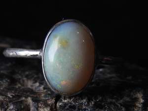 Australian Multi Fire <b>Opal</b> Wedding <b>Ring</b>-<b>Silver</b>-October Birthstone-11x8mm-7 US Size-Handmade Classic Prong Setting-Third - Product Image 4