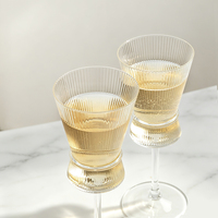 Vintage Verticale Geribbelde Glazen 290ml 9.8oz Elegante Champagne Glazen Fluit Wijnglas Kelk voor Bruiloft Bar Feest