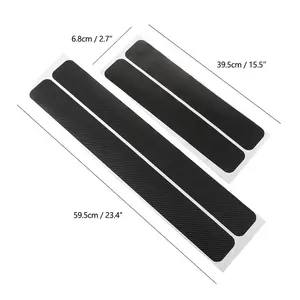 4 pièces Film de protection de seuil de <span class=keywords><strong>porte</strong></span> de voiture Anti-rayures Anti-coup de pied Film de protection autocollants universels 3D en fibre de carbone Autocollants de seuil de voiture - Product Image 1