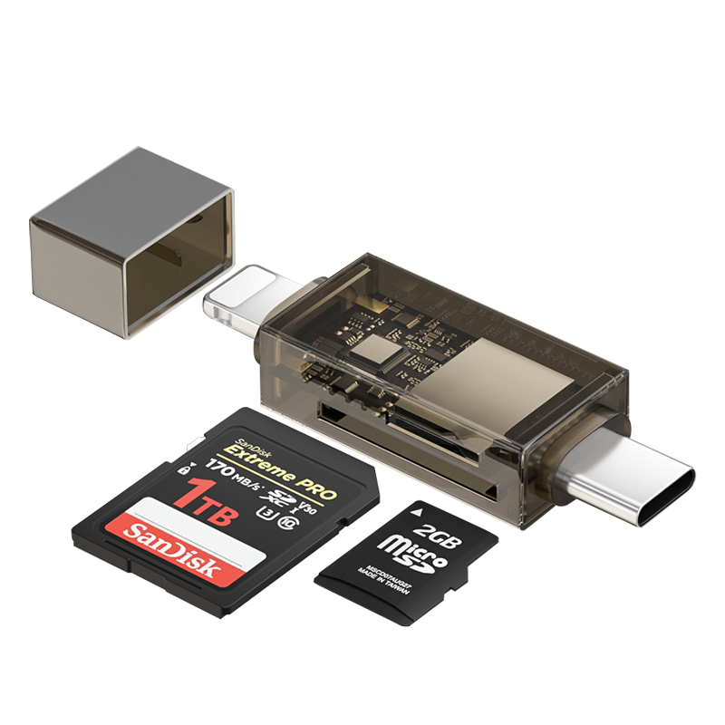 8 broches + Type-C (Couleur marron transparent)