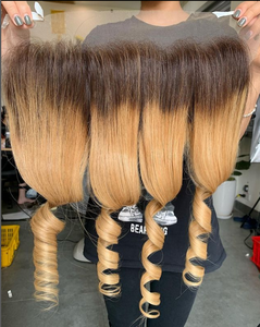 Cutícula de pelo Remy de la mejor calidad alineada delgada transparente HD/cierre 13x6 virgen para encaje océano ondulado trama única - Product Image 2