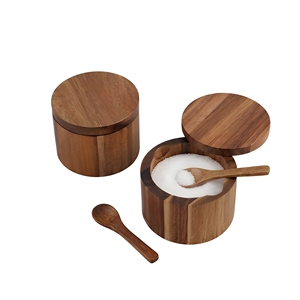 Wooden <b>Spice</b> <b>Jar</b> Storage Wooden Lid 250mL Capacity Eco-Friendly Durable Classic Design Multifunction Kitchen Countertop - Product Image 1