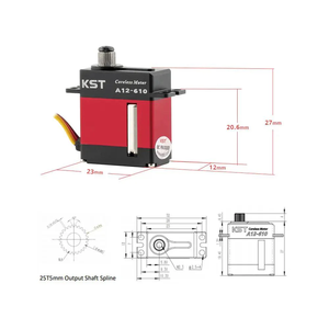 Mini Servo KST A12-610 V8.0 HV de Alta Velocidad (9kg, 0.10s) con Motor DC sin Núcleo y Engranaje Metálico para Ala de Planeador, Compatible con Skydio - Product Image 1
