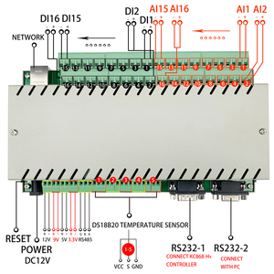 16 Analog Ai Digital Di Acquisition Board Modul100 Rs485 Leistungs messer 5 Temperatur Ds18b20 Erkennung für die DIY-Entwicklung - Product Image 1