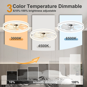23.6 Inch Ceiling <b>Fan</b> with Light, Quiet DC Motor, Dimmable 3-Color Temperature 3000K-6500K, APP & <b>Remote</b> <b>Control</b>, With Timing - Product Image 5