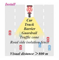 Feu de signalisation solaire 12 LED haute puissance avec synchronisation GPS, base à poignée/aimant pour cône de signalisation et barrière, sécurité routière, ABS