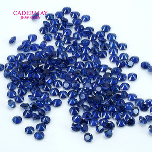 Cadermay Royal Blue Synthetic Sapphire Loose Stones Round Brilliant Cut 0.8mm-3mm For Jewelry Making - Product Image 2
