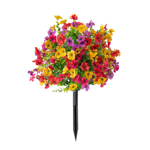 <span class=keywords><strong>Boule</strong></span> de fleurs artificielles colorées résistantes aux UV pour extérieur, topiaire sur piquet de jardin, arbuste multicolore pour porche, allée, décoration commémorative - Product Image 4