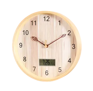 Digital Wall Clock with Date Month Day of Week and Temperature Non-Ticking Battery Powered for Living Room