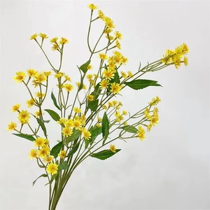 All'ingrosso fiori di seta artificiale lungo stelo giallo bianco camomilla margherita selvaggia per le lauree di nozze san valentino - Product Image 4