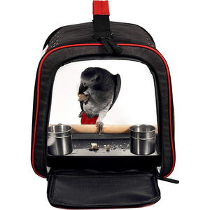 Sac de voyage léger de luxe pour perroquet Transporteur d'oiseaux pliable portable avec plateau de perchoir portable et tasses de mangeoire - Product Image 5