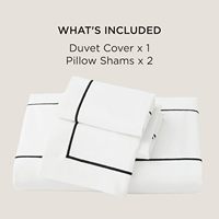 Housse de couette d'hôtel de luxe 100% coton Ensemble de literie brodé Comprend 1 housse de couette 2 taies d'oreiller Couette vendue séparément