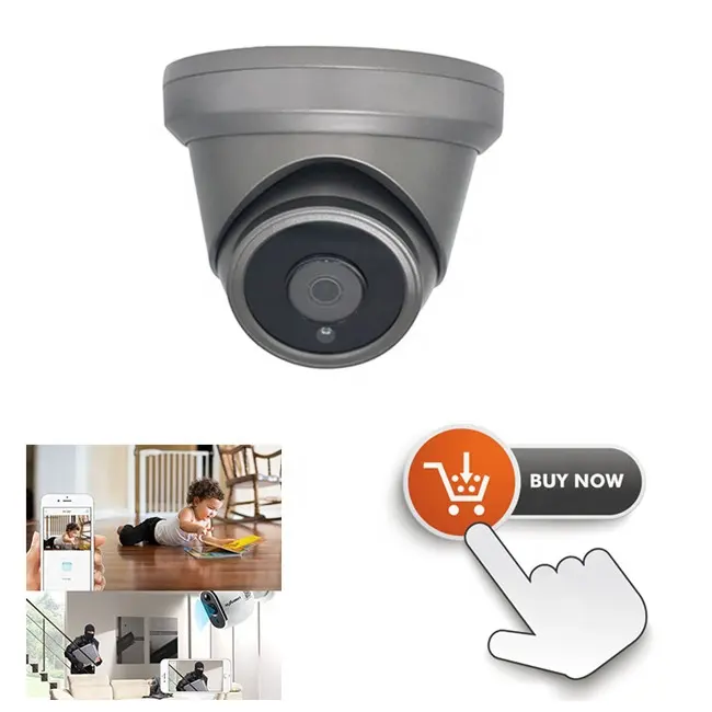 Ev güvenlik CCTV 4K 8MP H.265/H.264 Metal taret Dome IP kamera ile siyah renk