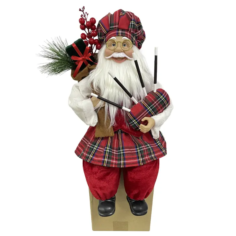 Decorazioni natale Babbo Natale fornitore all'ingrosso abiti tradizionali scozzesi bambole decorate Babbo Natale