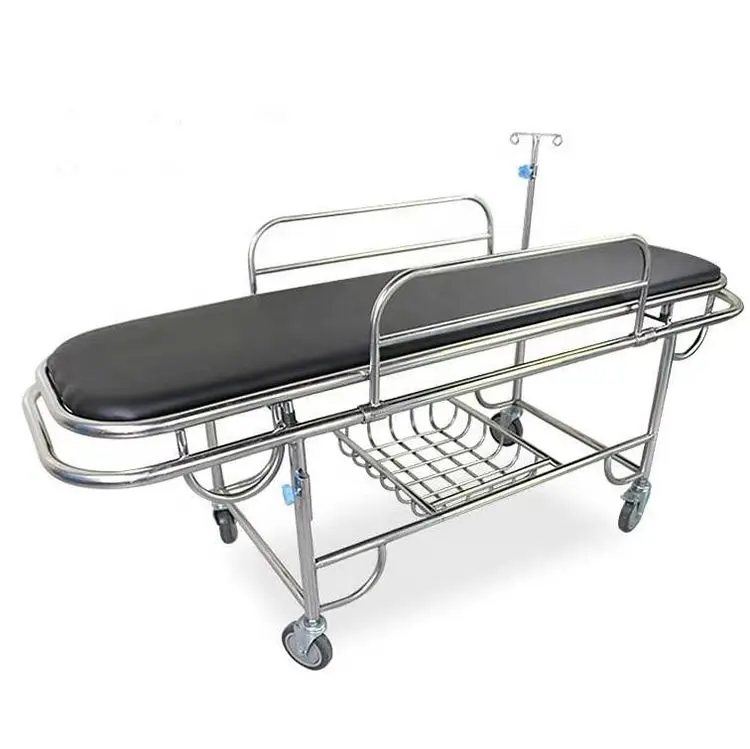 مستشفى السرير الفولاذ المقاوم للصدأ إسعافات طوارئ للطي المريض نقالة النقل المريض عربة