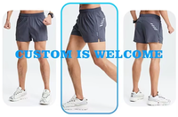 Shorts de sport 2-en-1 personnalisés pour hommes, séchage rapide, respirants, extensibles dans quatre directions, écologiques, imperméables, unis et rayés