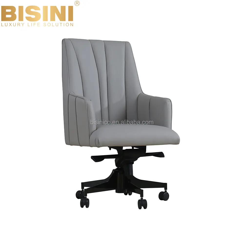 BISINI Luxury Modern Home Office Furniture, Leather Office Swivel Chair