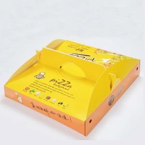 Manufacturers selling brown rectangular pizza box corrugated kraft paper food packaging pizza box portable takeaway pizza box