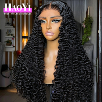 Wig rambut manusia Vietnam Burma keriting alami tanpa lem, siap pakai, simpul tunggal, 13X4 13X6 HD Full Lace Frontal