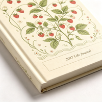 Agenda personnalisé à la fraise 2027, couverture rigide, journal de vie A5, carnet de notes imprimé sur mesure, cadeau