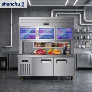 Refrigerador y <span class=keywords><strong>Congelador</strong></span> Combinado con Zonas Superior e Inferior, Montaje en Pared que Ahorra Espacio, Enfriador con Pantalla <span class=keywords><strong>de</strong></span> Temperatura Dual para Restaurantes y Bares - Product Image 1