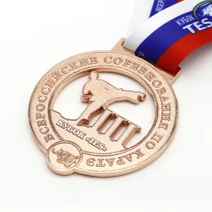 Factory Design Custom Taekwondo Karate Jiu Jitsu Judo BJJ Sport Kickboxing Metal Plated Gold Medal