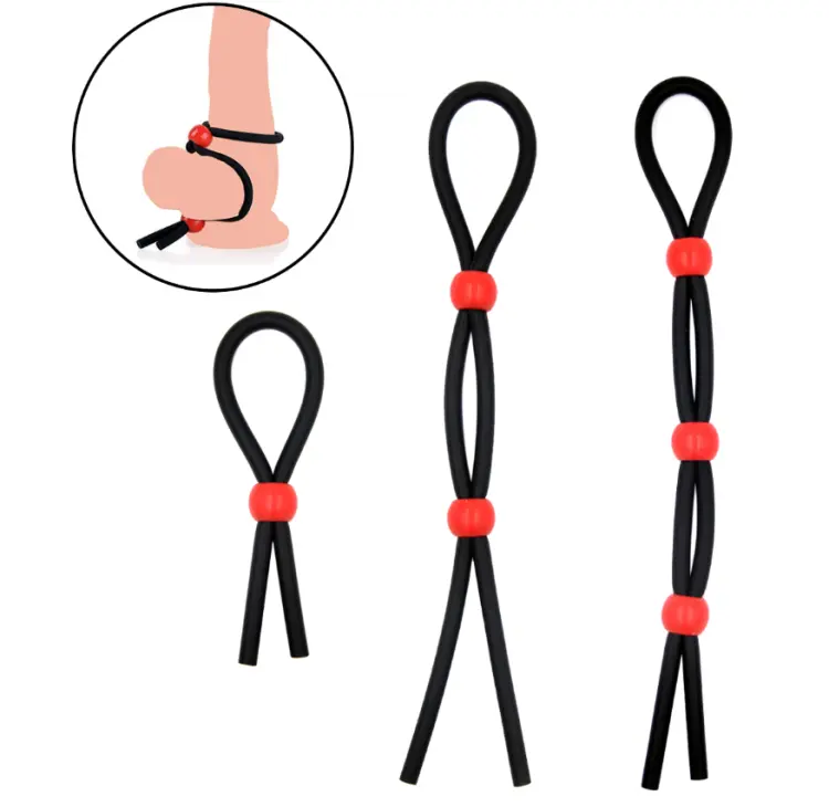 Cross-Border Hot Supply Of Husband And Wife Together Delay Double Ring Silicone Locking Semn Rope Male Adult Sex Goods
