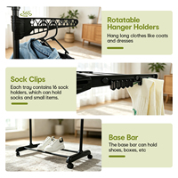 Séchoir à linge pliable à 3 niveaux, 3 vitesses, pour rangement et organisation domestique, accessoires vestimentaires
