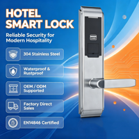 Cerradura Inteligente para Hotel, Alta Seguridad, Tarjeta RFID, Cerradura Electrónica para Puerta de Hotel, Sistema de Cerradura Inteligente para Hotel, Puerta de Madera y Acero Inoxidable