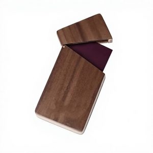 AZ ENTERPRISES AZE-WCH023 Porte-cartes de visite en bois personnalisé vierge, support de cartes de visite en bois massif, couleur bois naturel, promotionnel - Product Image 1