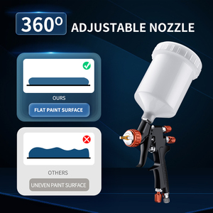 <span class=keywords><strong>AIRGREEN</strong></span> MP791 Pistolet à air comprimé haute efficacité avec gobelet en plastique de 600ml Buse de 1.3mm Alimentation par gravité pour la peinture de voiture supportée par OEM - Product Image 6