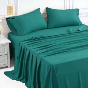 Bộ ga trải giường chất liệu microfiber 100% <span class=keywords><strong>polyester</strong></span>, màu trơn, bề mặt chải mềm, dùng cho nhà ở và khách sạn, gồm ga trải giường vừa vặn và ga trải giường phẳng - Product Image 1
