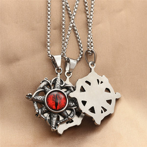 Stainless Steel <b>Cross</b> Pendant Necklace Men's Evil Eye Geometric Design Punk Retro Style 280513 - Product Image 2