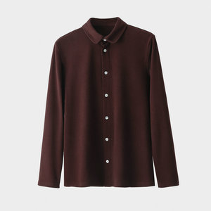 <span class=keywords><strong>Chemise</strong></span> en velours pour <span class=keywords><strong>femme</strong></span> <span class=keywords><strong>sans</strong></span> <span class=keywords><strong>repassage</strong></span> <span class=keywords><strong>Chemise</strong></span> à revers automne et hiver givré T-shirt décontracté chaud - Product Image 6