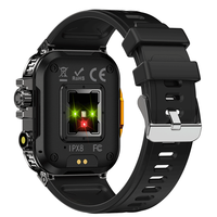 KR100 Herren Outdoor Smartwatch 1200mAh Akku 2,01 Zoll HD-Bildschirm BT-Anruf LED-Taschenlampe 1ATM Wasserdicht 107 Sportmodi OEM