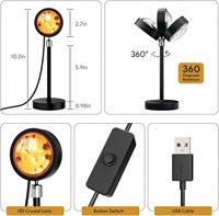 Lampe de table rechargeable USB TAIKOO, projecteur arc-en-ciel et coucher de soleil, lumière d'ambiance de fond