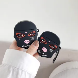 Dễ Thương Cho Airpods Trường Hợp Silicone 1 2 Mềm Thương Hiệu Tùy Chỉnh Cao Su Bìa Tai Nghe Không Dây Bảo Vệ Cho Apple Cho Airpod Hộp Da