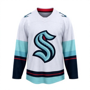 Maillot de hockey sur glace personnalisé sublimé, respirant, à séchage rapide, en polyester, col en V, uniforme d'équipe - Product Image 2
