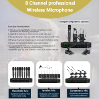 Microphone Lavalier Sans Fil UHF Professionnel ST-808 en Métal, 8 Canaux, Microphone Portable avec Réduction du Bruit pour Salle de Conférence et Scène