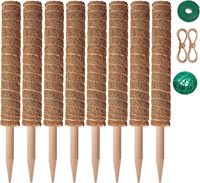 8 paquets de piquets de 16 pouces pour plantes d'intérieur, bâtons de mousse de coco pour plantes grimpantes en pot