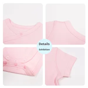 Vêtements nouveau-nés transfrontaliers été à manches courtes body sans couture Triangle <span class=keywords><strong>combinaison</strong></span> pour ramper tricoté classe A bébé <span class=keywords><strong>combinaison</strong></span> - Product Image 2