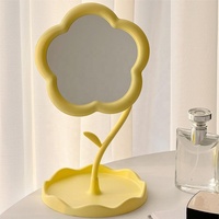 Miroir cosmétique à main en bronze, miroir de bureau, miroir de vanité pour la maison, miroir portable pour étudiants en résidence universitaire, petit miroir
