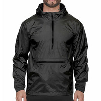 Top qualité coupe-vent tissu sweats à capuche pour hommes à manches longues grande fermeture éclair Poects personnalisé hommes imperméable coupe-vent veste