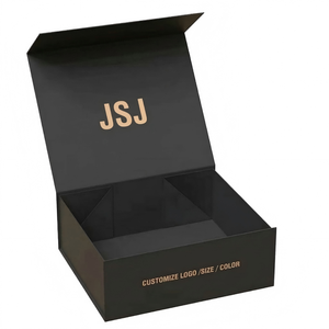 Boîte cadeau cosmétique élégante en carton noir mat, pliable, pour ensemble de soins de la peau, emballage de luxe avec fermeture à <span class=keywords><strong>ruban</strong></span>, étui cadeau - Product Image 4