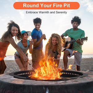 Smokeless Fire Pit Ring Heavy Duty Large Solid Steel Fire pit <b>Liner</b> for Outdoor Above or In-Ground Mail Order Packing - Product Image 4