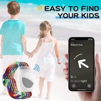 Bracelet tressé extensible en nylon avec traqueur GPS Support anti-perte pour AirTags Bracelet de montre réglable pour enfants