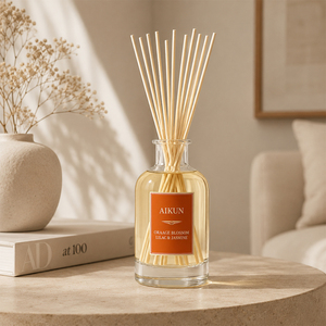 Diffuseur à bâtonnets Aikun White Box, échantillon 3 jours, expédition 7 jours, 1000ml grande capacité, en verre rond, avec logo autocollant, parfum au choix, longue durée - Product Image 2